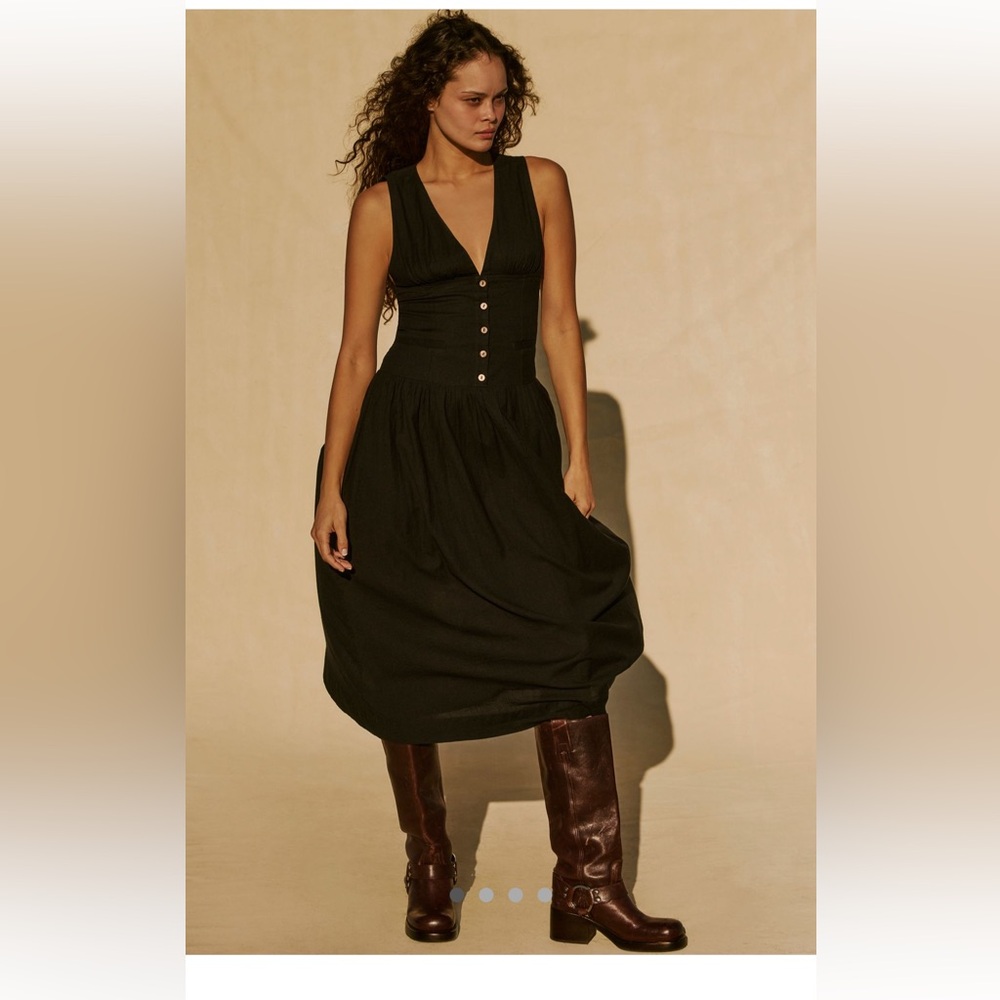 Free People Black Midi Dress